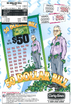 50 Dollar Bill - Bingo Jar Tickets
