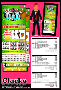 Dead Beat Dad Bingo Pull Tab