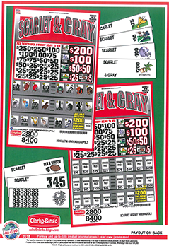 Scarlet and Gray jar ticket flyer